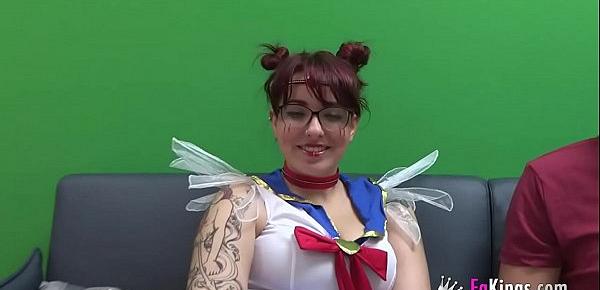  Geeky chubby girls loves fucking nerds wearing her Sailor Moon costume